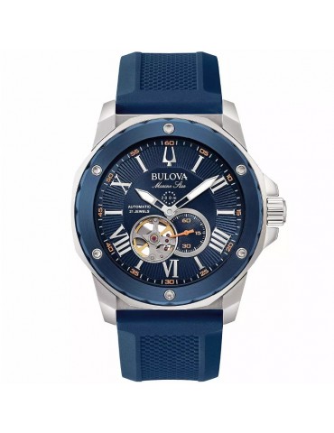 Bulova Men's Watch - Marine Star Automatic 45mm Blue with visible movement - 0