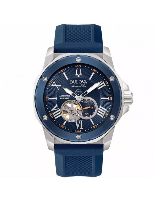 Bulova Men's Watch - Marine Star Automatic 45mm Blue with visible movement - 0