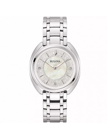 Bulova Ladies Watch - Duality Quartz 34mm Silver Mother of Pearl with Diamonds - 0