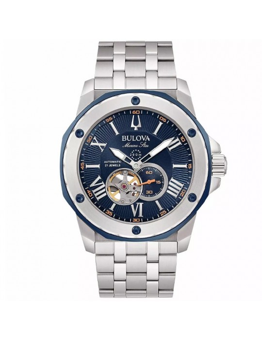 Bulova Men's Watch - Marine Star Automatic 45mm Blue with visible movement - 0
