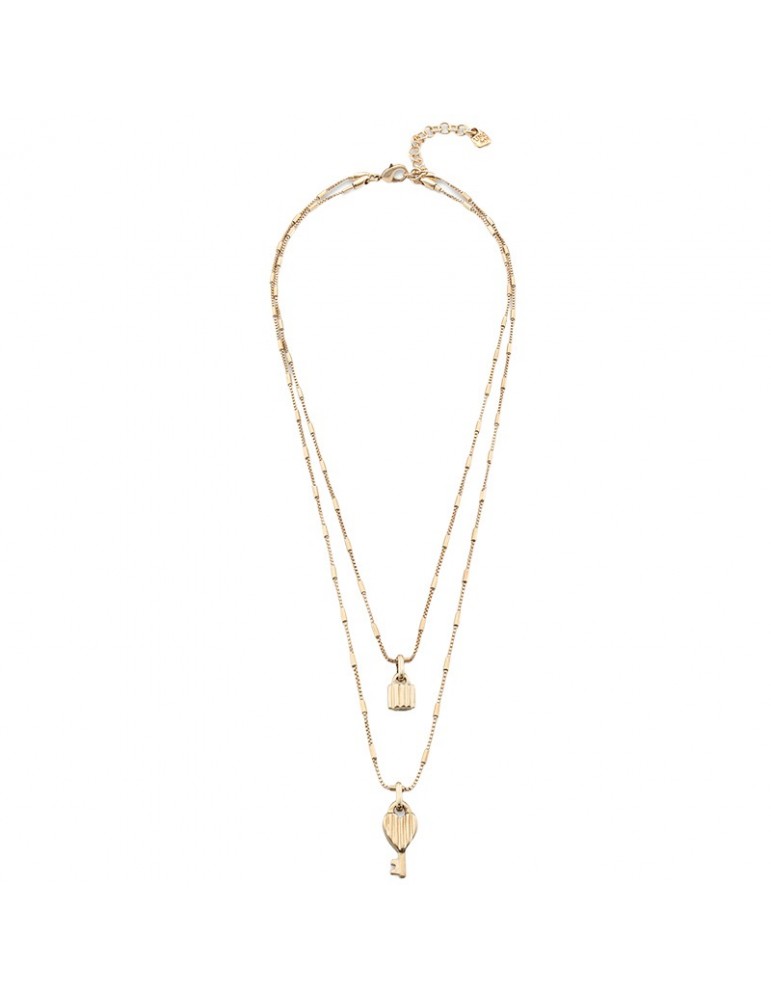 Collana Uno de 50 - Confident -Unlock-Chiave-Lucchetto-COL1794ORO0000U