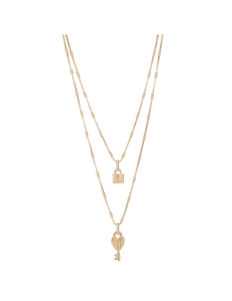 Collana Uno de 50 - Confident -Unlock-Chiave-Lucchetto-COL1794ORO0000U