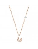Collana Buonocore - You Are - Oro Rosa - Lettera M - Diamanti - 012C-M-DP