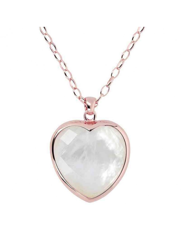 Bronzallure Necklace - Heart Pendant - Mother of Pearl - WSBZ00048LGDWM
