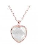 Bronzallure Necklace - Heart Pendant - Mother of Pearl - WSBZ00048LGDWM