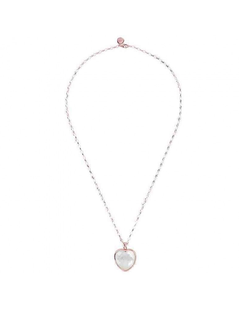 Bronzallure Necklace - Heart Pendant - Mother of Pearl - WSBZ00048LGDWM