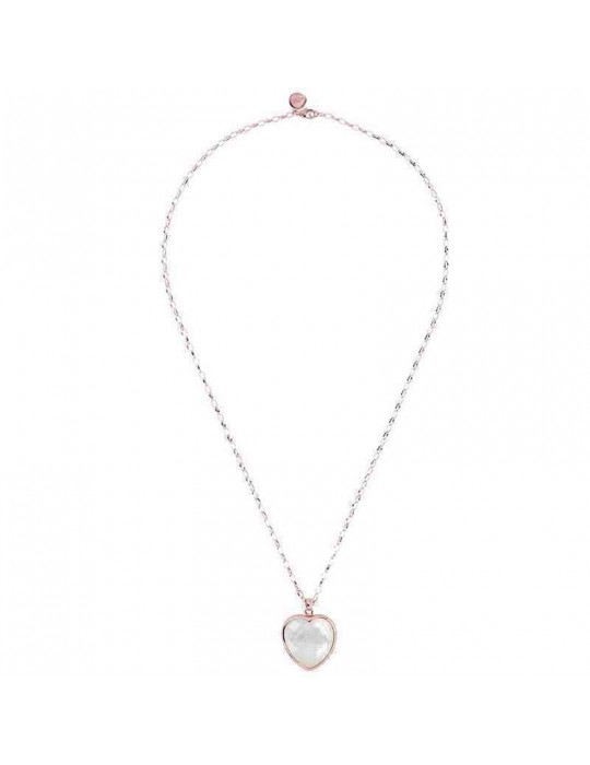 Bronzallure Necklace - Heart Pendant - Mother of Pearl - WSBZ00048LGDWM