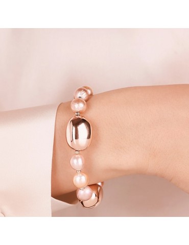 Bronzallure Bracelet - Maxima - Ming Pearls - Rosè Spheres - WSBM00044.R 2