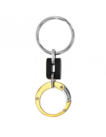 Arkano Keychain - Round in 18K Yellow Gold and White Gold - 0