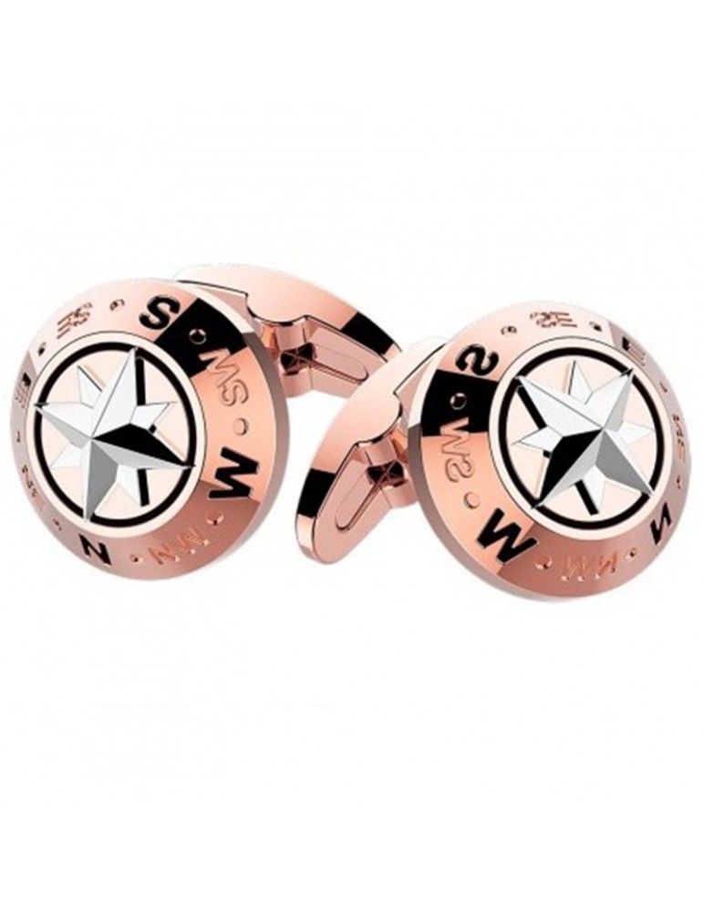 Zancan Cufflinks - Hi Teck - Rose Steel - Compass Rose - EHG048