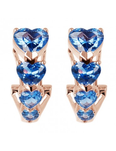 Orecchini Bronzallure - Altissima - Cerchio - Cuori Blu - WSBZ02000.LB