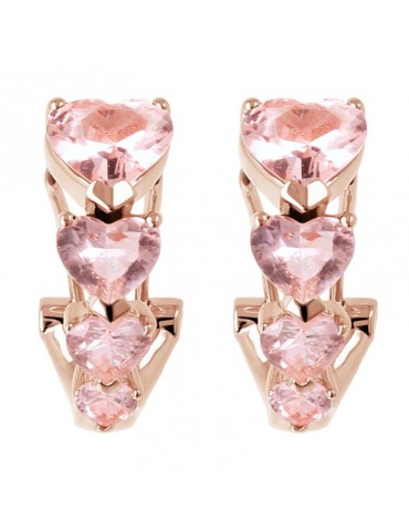 Orecchini Bronzallure - Altissima - Cerchio - Cuori Rosa- WSBZ02000.RM