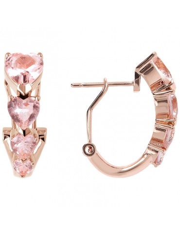 Orecchini Bronzallure - Altissima - Cerchio - Cuori Rosa- WSBZ02000.RM 2