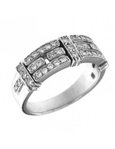 Chimento Ring - Band in 18K White Gold with White Diamonds 0.41 ct - 0