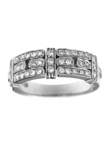Chimento Ring - Band in 18K White Gold with White Diamonds 0.41 ct - 0 2