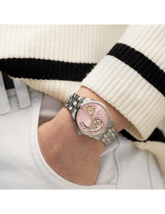 Orologio Hamilton - Jazzmaster Open Heart Automatico 36mm Rosa - H32215170