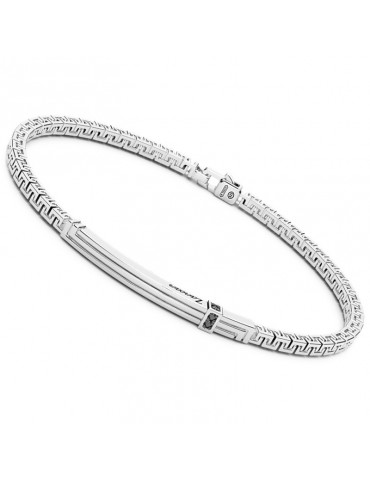 Zancan Bracelet - 925% Silver - Greek Style - Black Spinels - EXB817