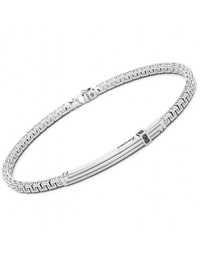Bracciale Zancan - Argento 925% - Stile Greco - Spinelli Neri - EXB817