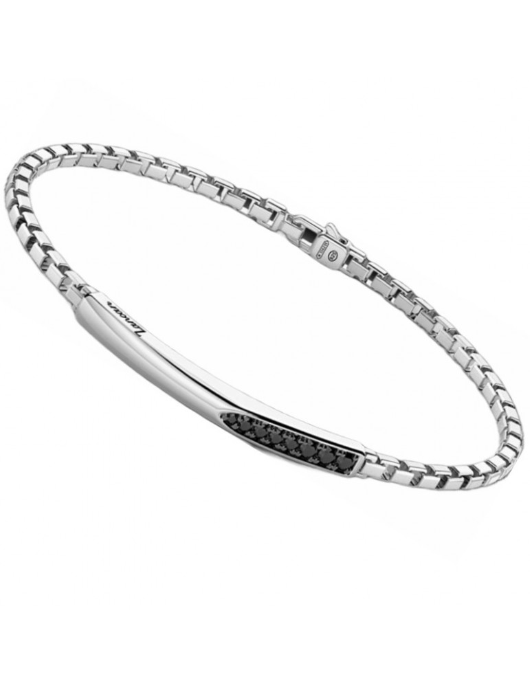 Zancan Bracelet - Insignia 925 - Central Plate-Black Spinels-EXB820