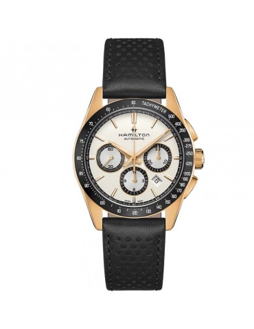 Hamilton Men's Watch - Jazzmaster Performer Automatic Chronograph 42mm Black White with Leather Strap - 0