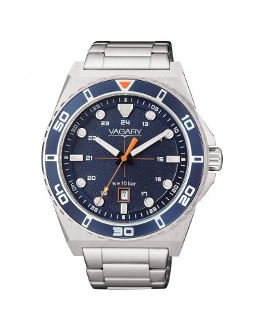 Orologio Vagary - Aqua39 - Tempo e Data - Silver - 42mm-Blu-IB9-310-71
