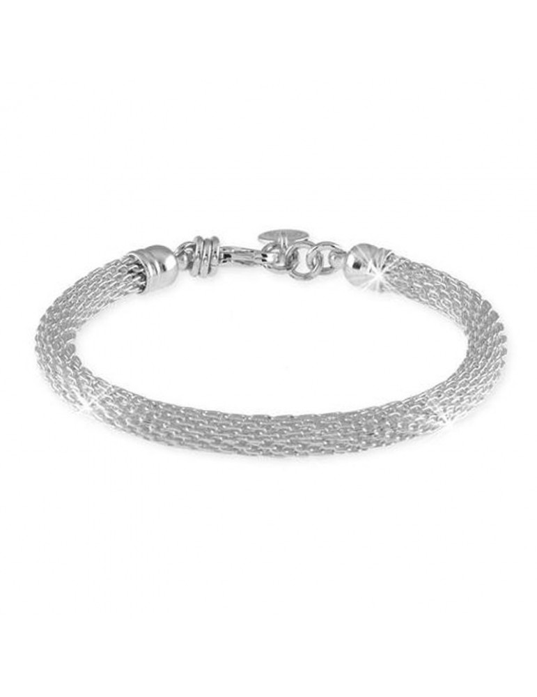 Bracciale Unoaerre Donna - in Bronzo Bianco Maglia a Rete 18 cm - 0