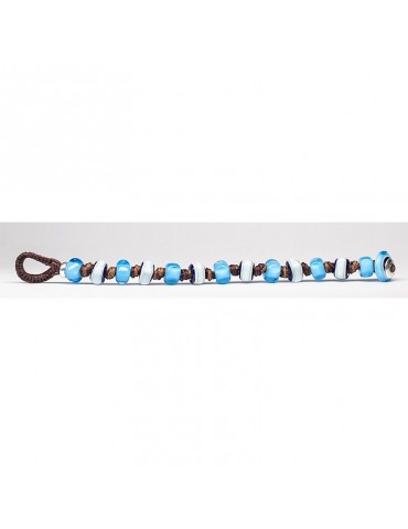 Bracciale Moi - Beach - Perle in Vetro-Murano-Bianche ed Azzurre-BEACH 2