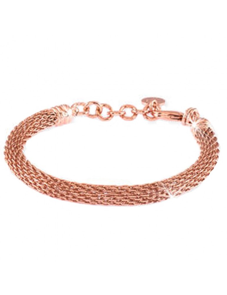 Unoaerre Woman's Bracelet - in Rose Bronze Mesh Knit Chain 18 cm - 0