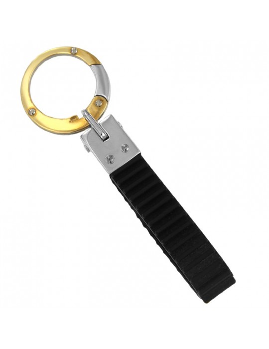 Portachiavi Arkano - in Oro Giallo ed Oro Bianco 18 Carati - Caucciù - AP01008BGC