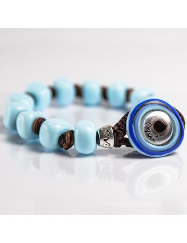 Bracciale Moi - Opal - Artigianale - Vetro di Murano - Celeste