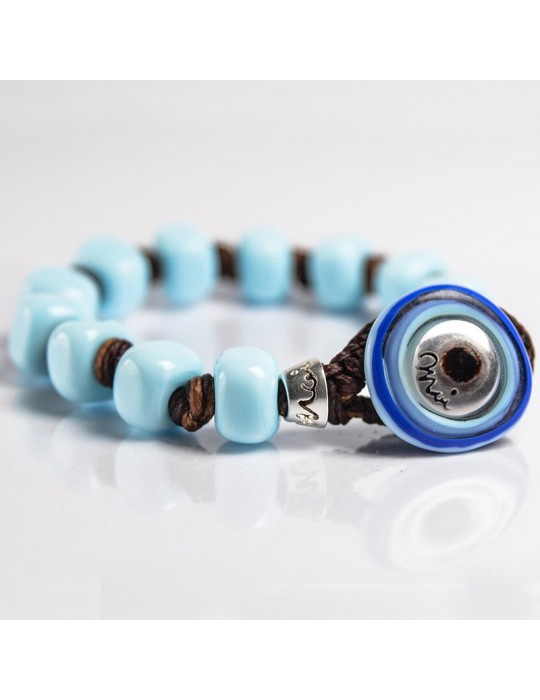 Bracciale Moi - Opal - Artigianale - Vetro di Murano - Celeste