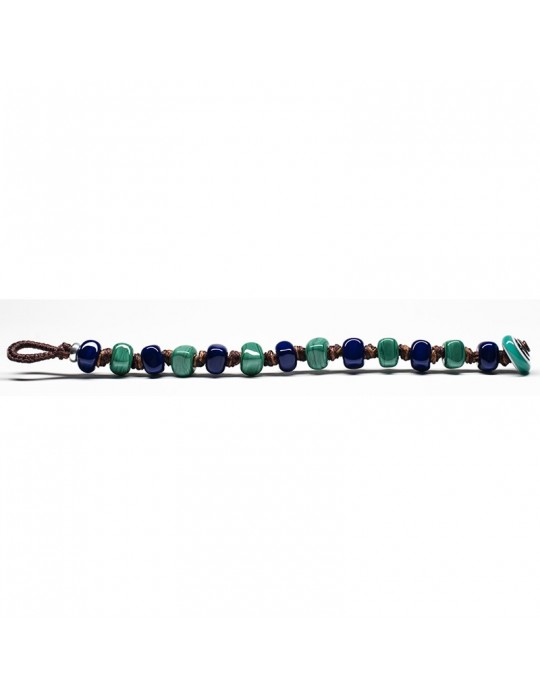Moi bracelet - Martino - Pearls - Murano glass - Green - Blue