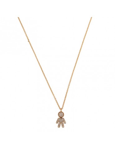 Collana Crivelli - Oro Rosa 18 carati - Bimbo - Diamanti Bianchi 0,17 ct 2