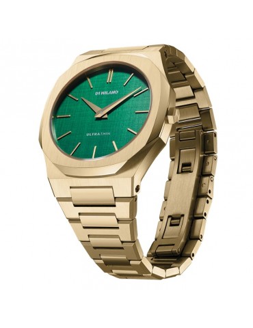 D1 Milano Ladies Watch - Ultra Thin Emerald 34mm Gold Green - 0 2