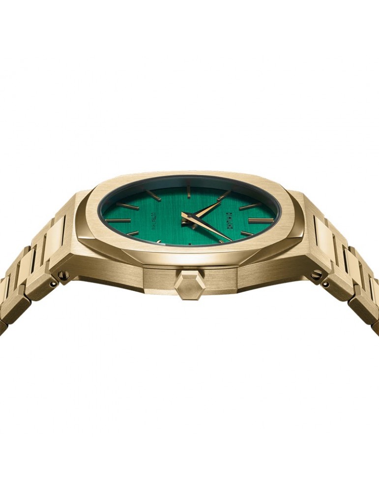 D1 Milano Ladies Watch - Ultra Thin Emerald 34mm Gold Green - 0