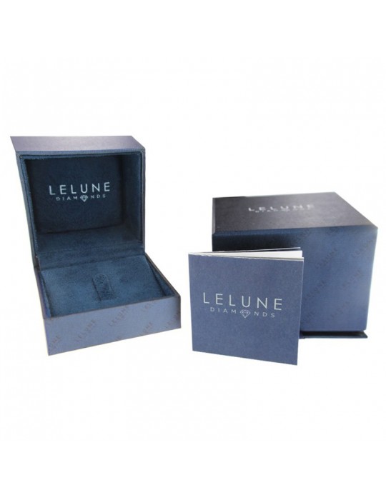 Lelune Diamonds Woman's Ring - Heart in 18K White Gold with Diamonds and 0.29 carat Sapphire - 0