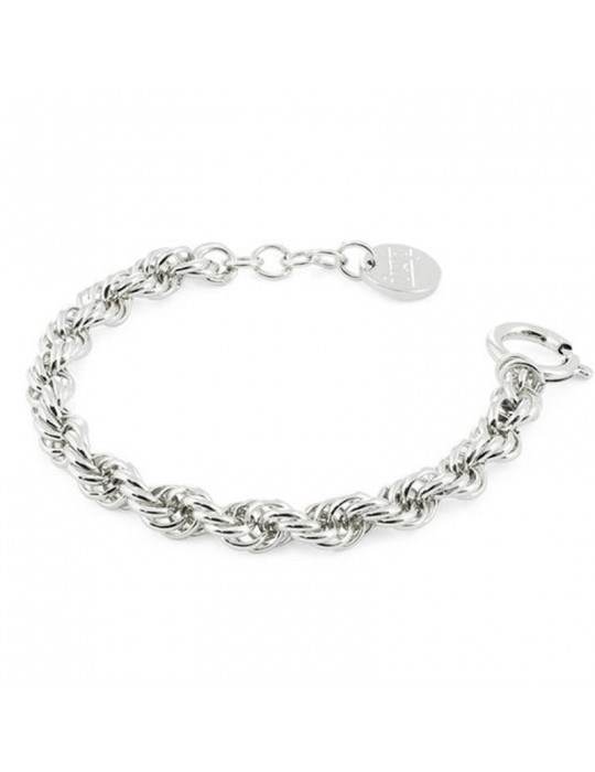 Bracciale Unoaerre Donna - in Bronzo Bianco Catena a Corda 18 cm - 0