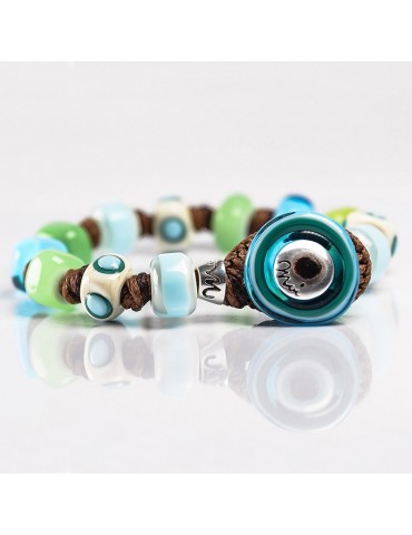 Bracciale Moi - Aura - Vetro di Murano - Verdi - Azzurre - AURA