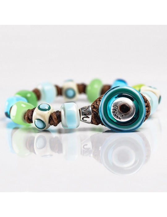 Moi bracelet - Aura - Murano glass - Green - Blue - AURA Moi bracelet - Aura - Murano glass - Green - Blue - AURA