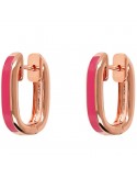 Bronzallure Earrings - Enamel-Circle-Fuchsia Enamel-WSBZ02122.FUCHSIA