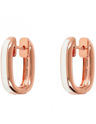 Bronzallure Earrings - Enamel - Circle-White Enamel-WSBZ02122.WHITE