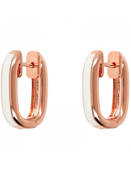 Bronzallure Earrings - Enamel - Circle-White Enamel-WSBZ02122.WHITE