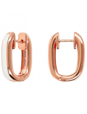 Bronzallure Earrings - Enamel - Circle-White Enamel-WSBZ02122.WHITE 2