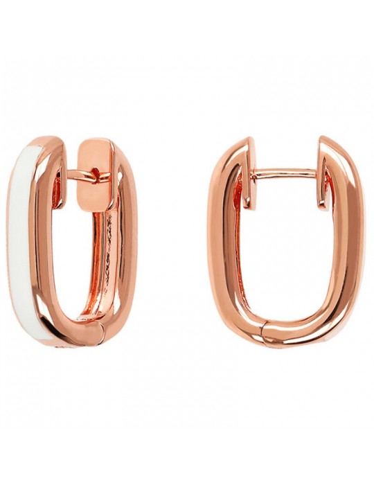 Bronzallure Earrings - Enamel - Circle-White Enamel-WSBZ02122.WHITE