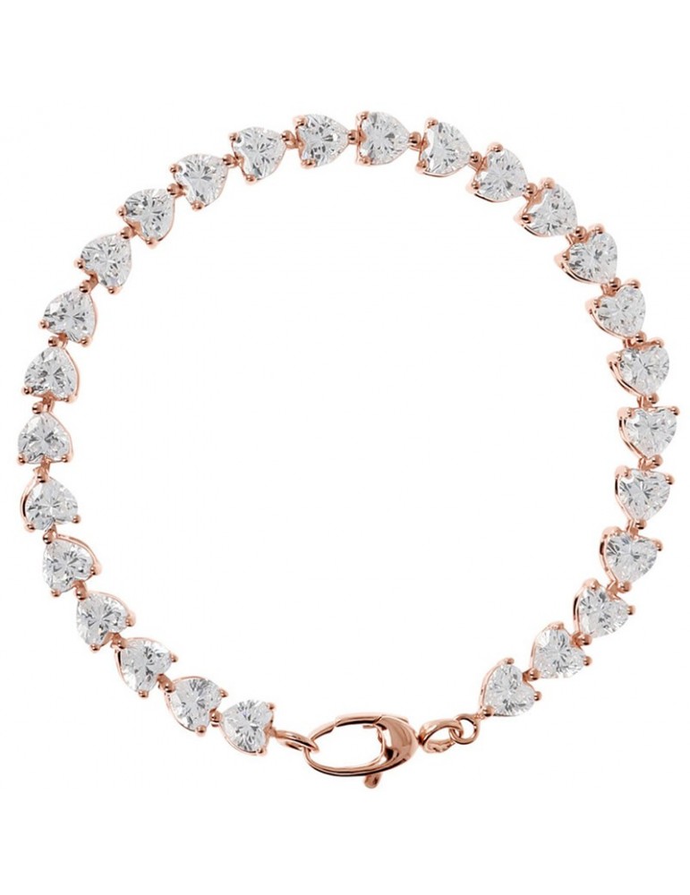 Bronzallure Bracelet - Altissima - Hearts - White Zircons-WSBZ02023.W