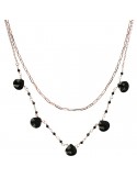 Bronzallure Necklace - Variegated - Multistrand-Black Spinels-WSBZ02121.BS