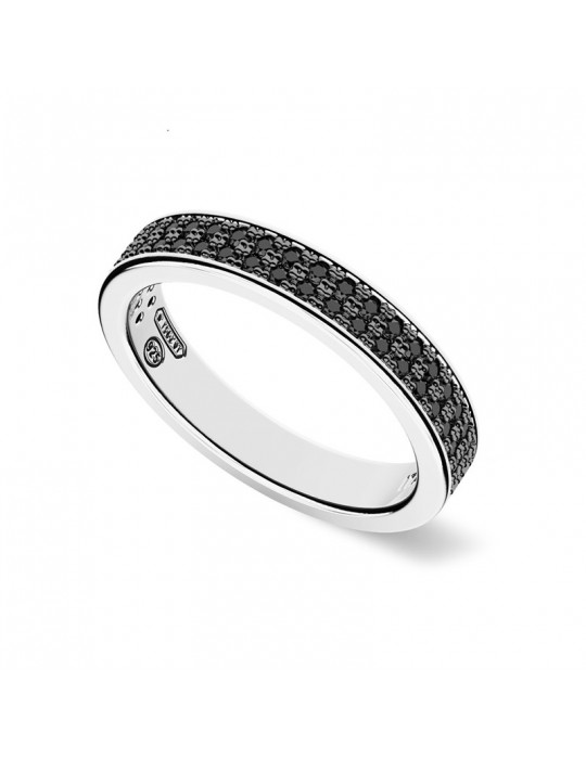 Anello Zancan - Argento 925% - Spinelli Neri - Misura 20 - ESA032-20