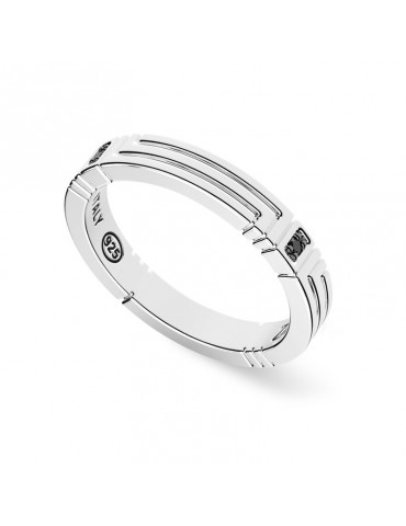 Zancan Ring - Insignia 925 - Silver 925% - Black Spinels -EXA154-21