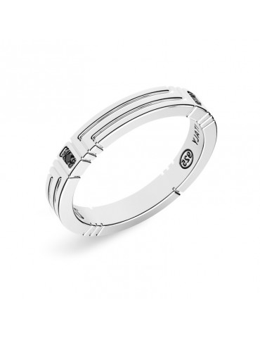 Zancan Ring - Insignia 925 - Silver 925% - Black Spinels -EXA154-21 2