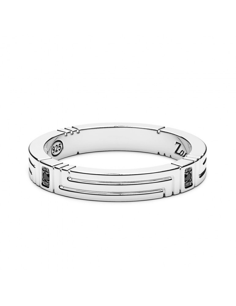 Zancan Ring - Insignia 925 - Silver 925% - Black Spinels -EXA154-21